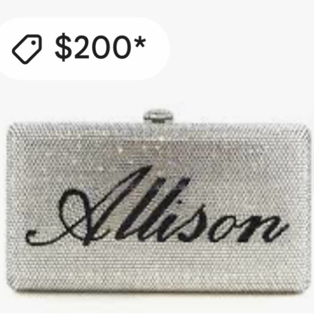 NWOT Crystal Bling Lauren Personalized Clutch / Purse - Picture 7 of 10